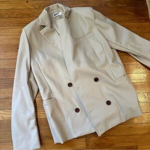 Pleather oversized blazer